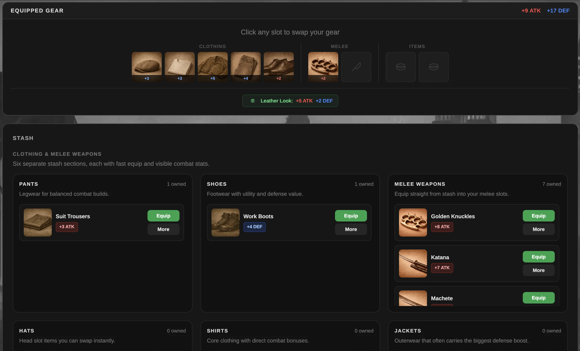 Pentito inventory packed with tools, loot and hard choices