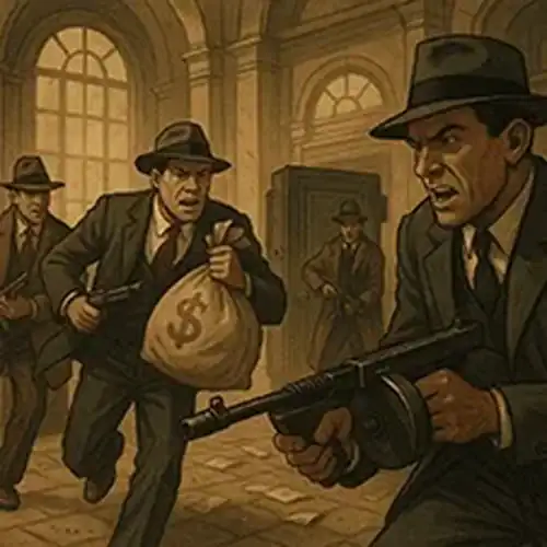 Pentito daylight heist sequence with a speeding getaway